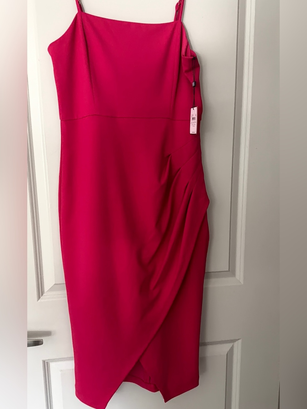 Shelli Segal Sleeveless Fuchsia Midi Dress